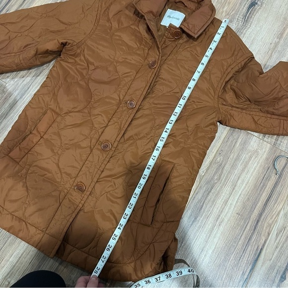 Madewell Airpuff Shirt Jacket in Orange Brown - Picture 7 of 13